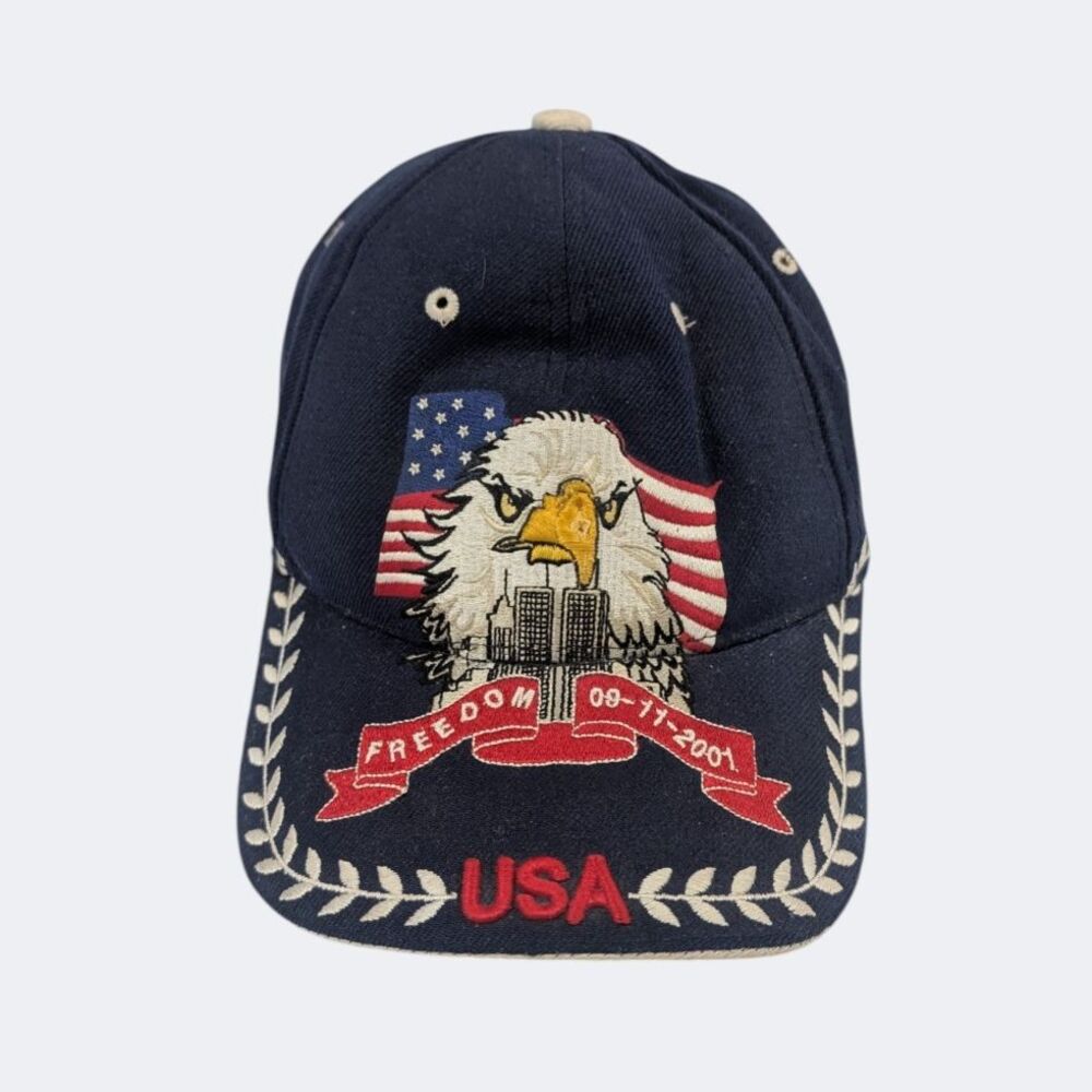 Vintage Freedom USA Patriotic September 11 2001 Memorial Cap World Trade Center